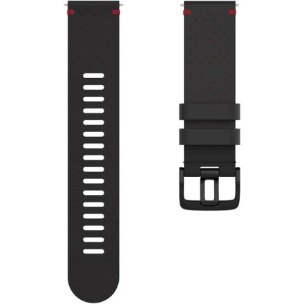 POLAR WRISTBAND 22MM PERFORATED LEATHER BLACK/RED M/L